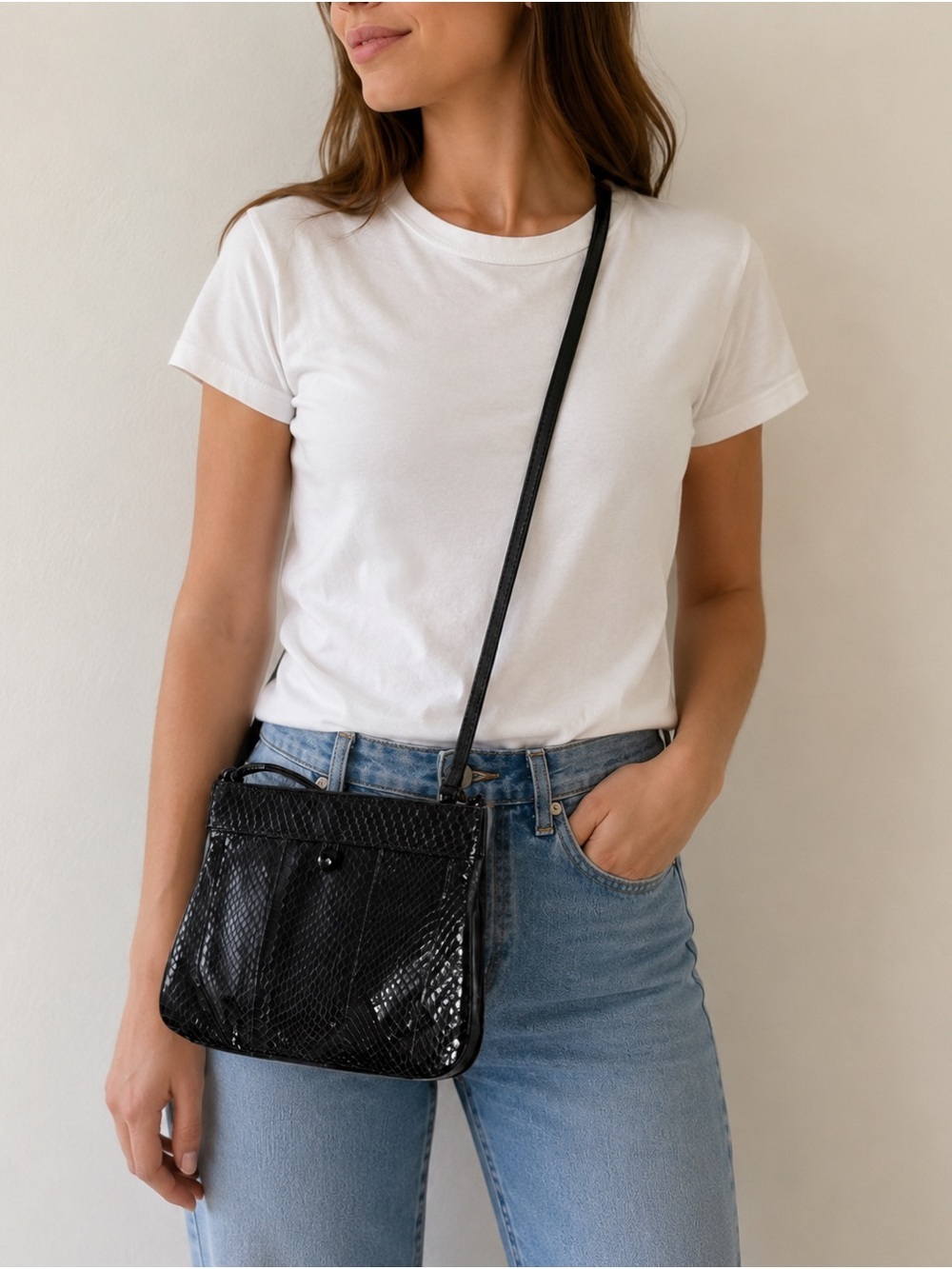 Vintage Saks Fifth Avenue Italy Black Crossbody Bag – Like New